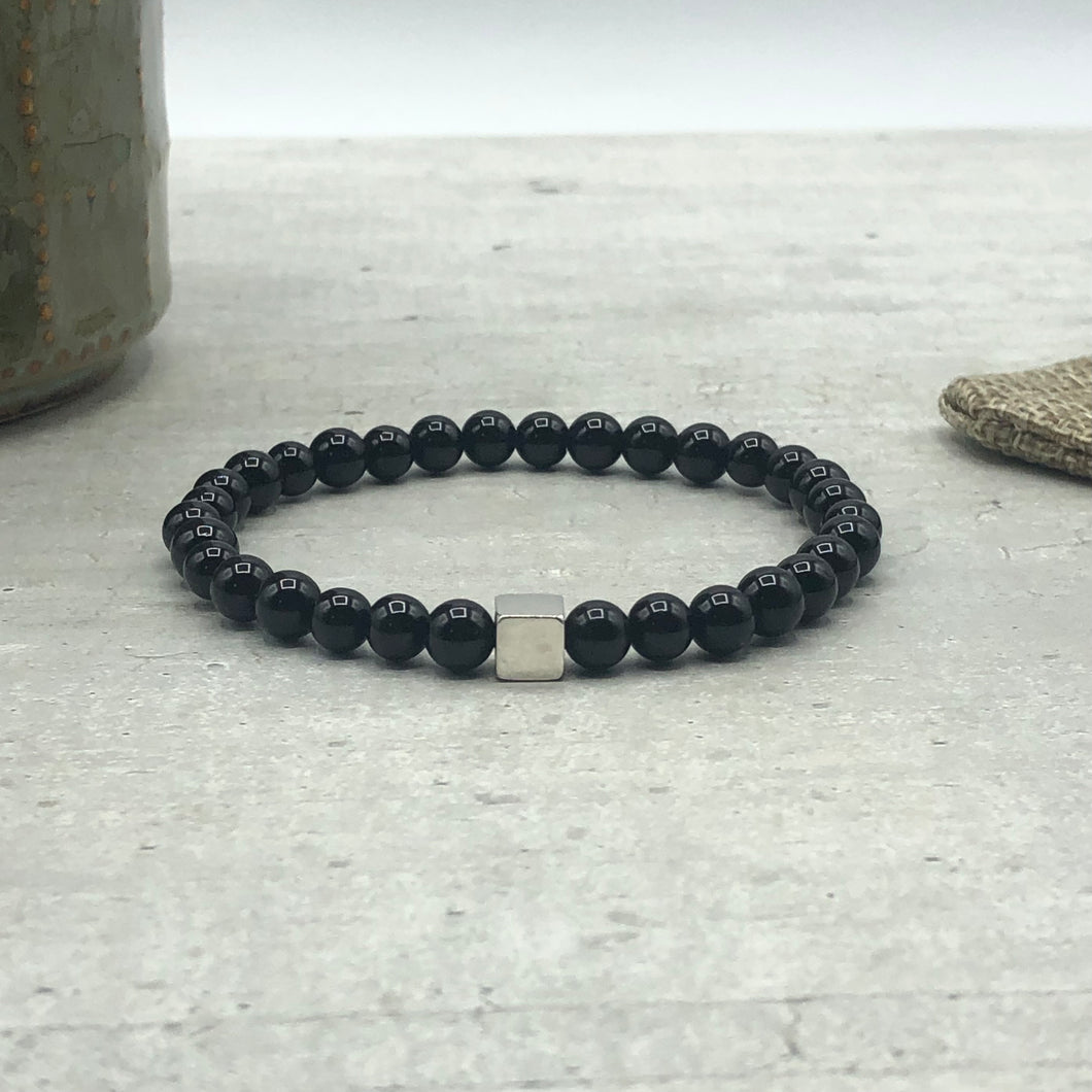 Grounding Cube Bracelet • Black Tourmaline, 6mm