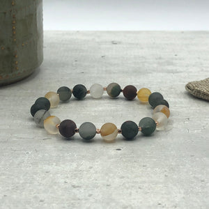 Odyssey Bracelet • Courage & Growth • Bloodstone & Rutilated Quartz, 8mm