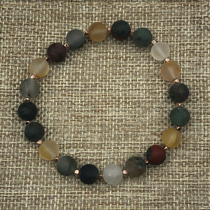 Odyssey Bracelet • Courage & Growth • Bloodstone & Rutilated Quartz, 8mm