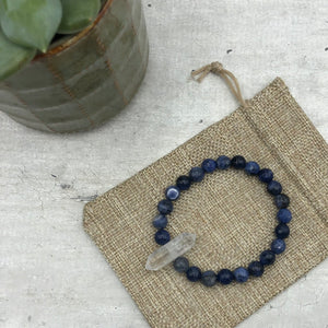 Philosophia Bracelet • Truth & Expression • Sodalite & Clear Quartz, 8mm