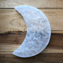 Load image into Gallery viewer, Selenite Crescent Moon Plate  |  Natural Stone | 9x3x1 cm