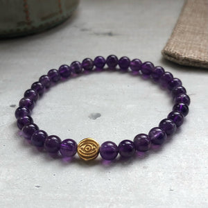 Third Eye Vibes Bracelet • Amethyst , 6mm