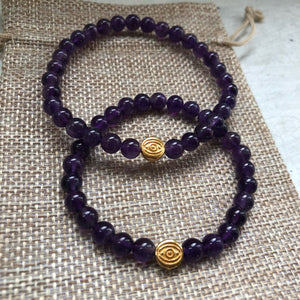 Third Eye Vibes Bracelet • Amethyst , 6mm